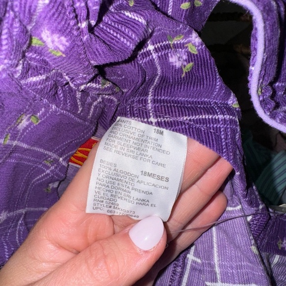 NWT Vintage 1990s McKids Corduroy floral dress deadstock toddler girl McDonalds - Picture 6 of 7